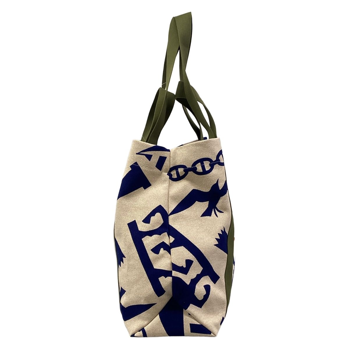 Hermes Tote Pict de Plage Ivory Navy Orange Beach 2-Way Cotton — view 2