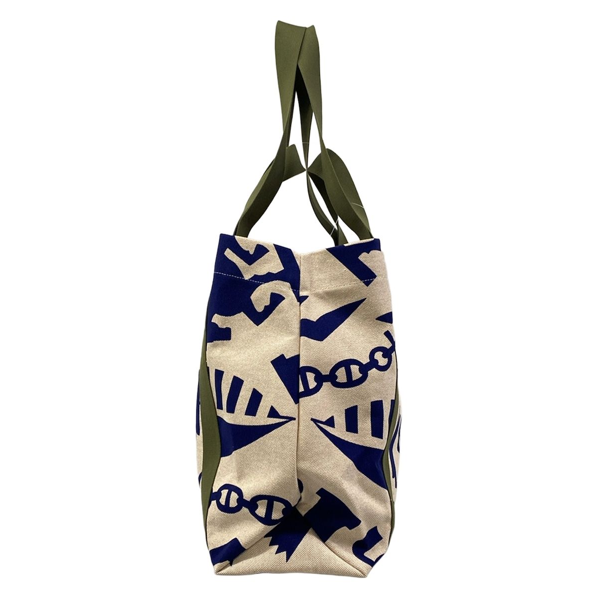 Hermes Tote Pict de Plage Ivory Navy Orange Beach 2-Way Cotton — view 4