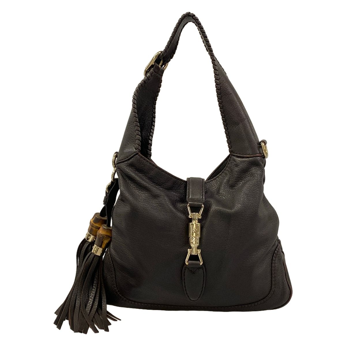 Gucci Shoulder Bag New Jackie Dark Brown Leather