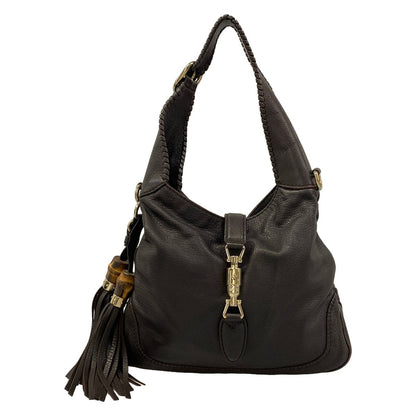 Gucci Shoulder Bag New Jackie Dark Brown Leather