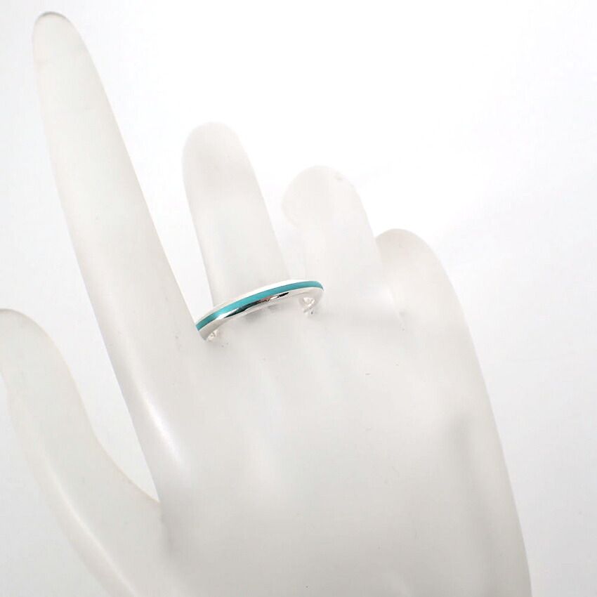 Tiffany & Co Blue Line Enamel Ring — view 4