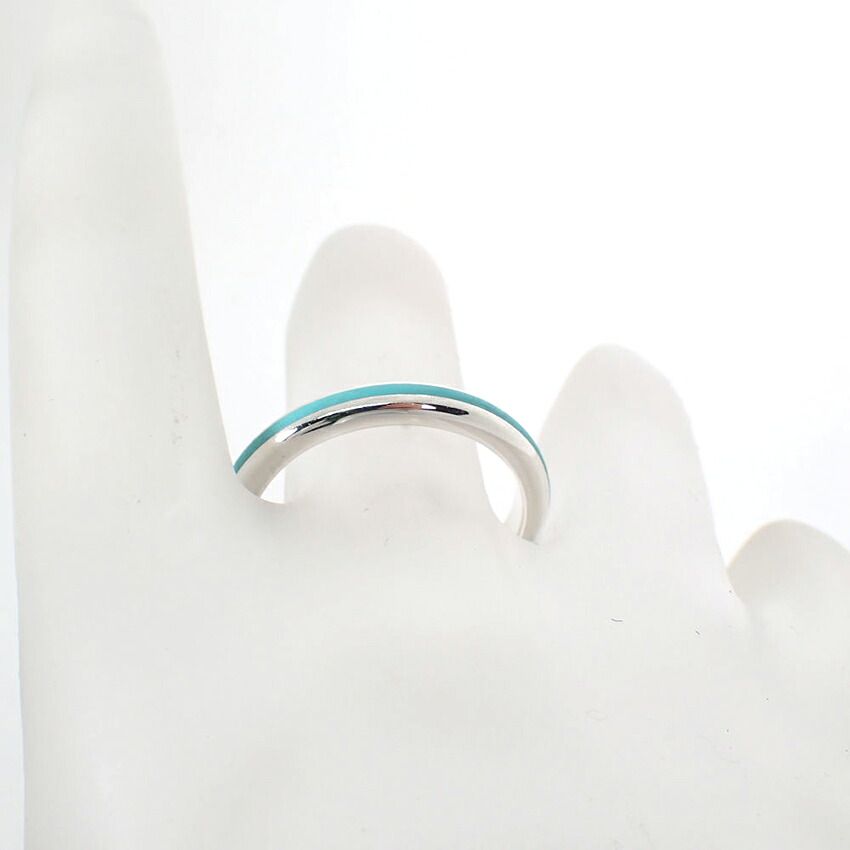 Tiffany & Co Blue Line Enamel Ring — view 7