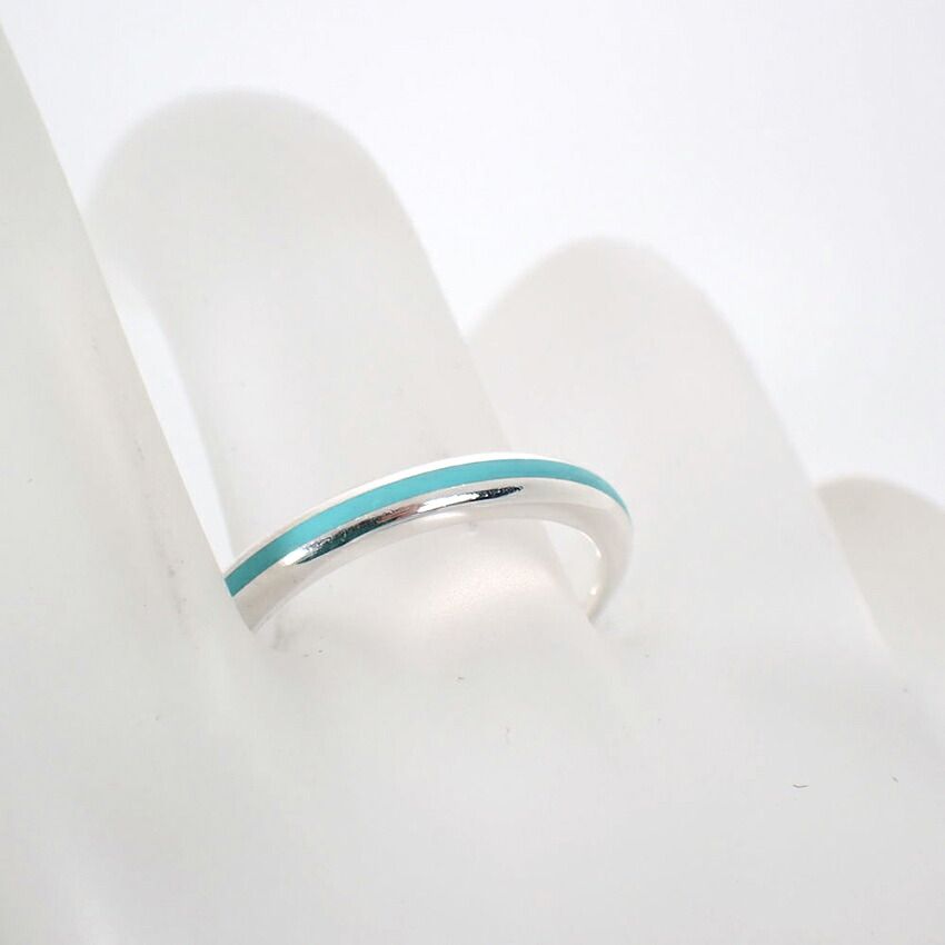Tiffany & Co Blue Line Enamel Ring — view 6