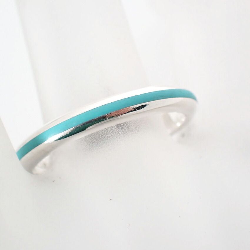 Tiffany & Co Blue Line Enamel Ring — view 5