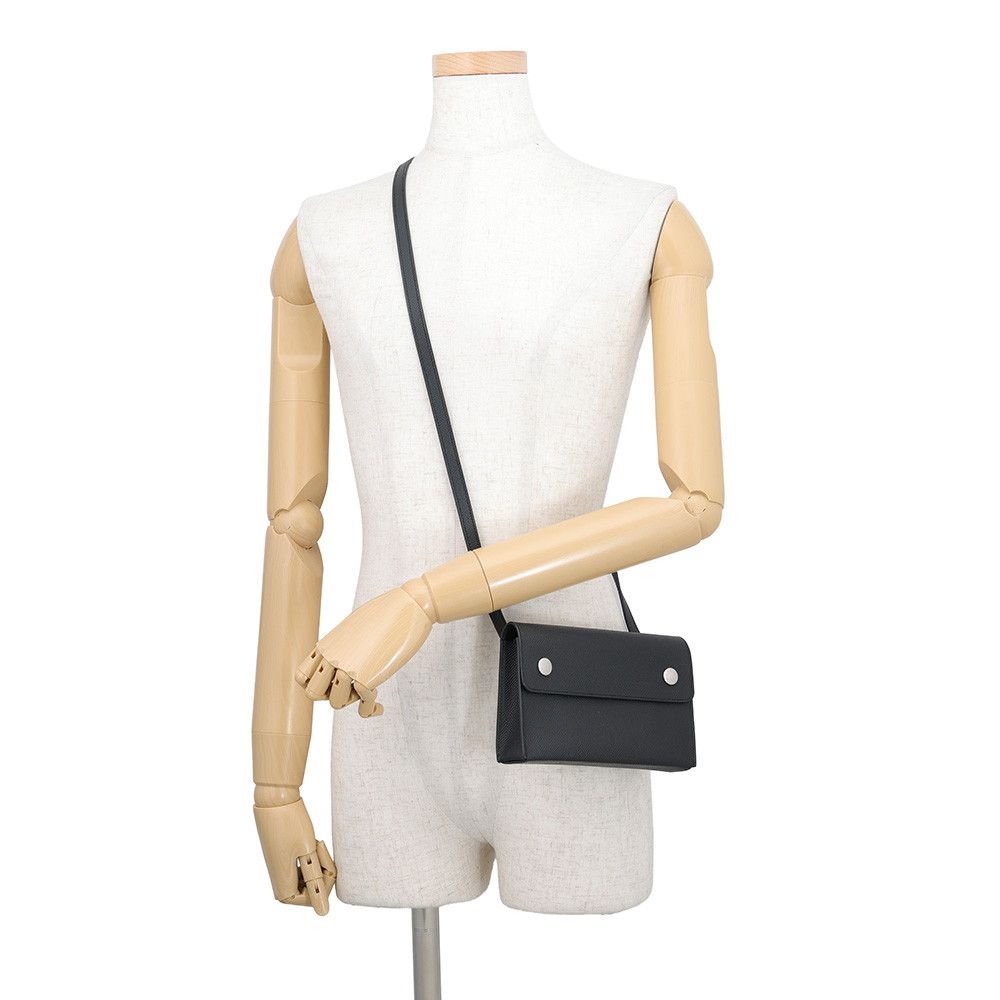 Hermes Wallet on Chain Nappe to Go Black Silver Epsom Shoulder Bag — view 4