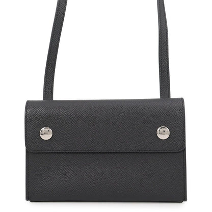 Hermes Wallet on Chain Nappe to Go Black Silver Epsom Shoulder Bag