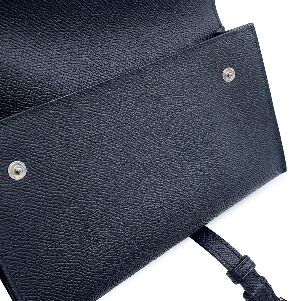 Hermes Wallet on Chain Nappe to Go Black Silver Epsom Shoulder Bag — view 7
