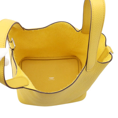 Hermes Handbag Picotin Lock PM Jaune Ambre Silver Taurillon Clemence — view 5
