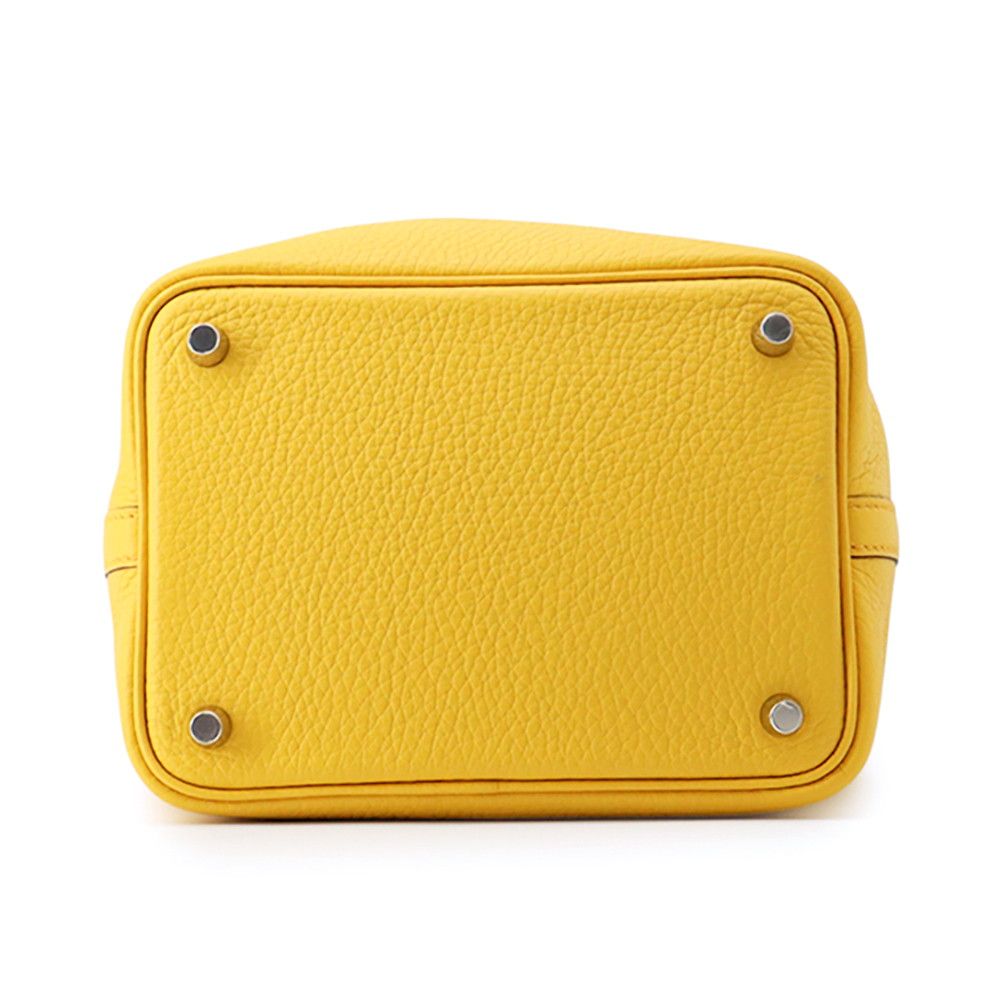Hermes Handbag Picotin Lock PM Jaune Ambre Silver Taurillon Clemence — view 3