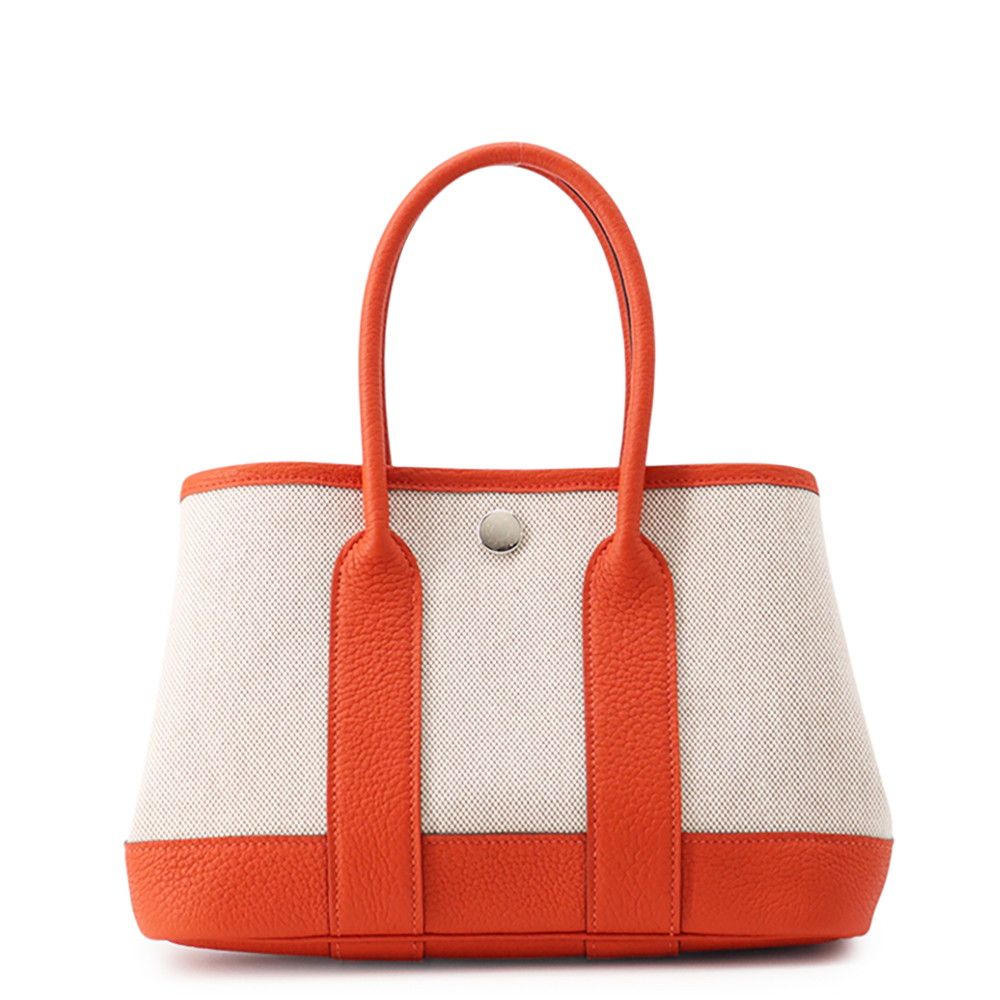 Hermes Tote Neo Garden 23 Party Ecru Capucines Silver Toile