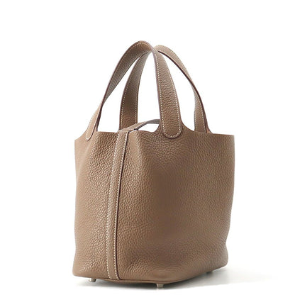 Hermes Handbag Picotin Lock PM Etoupe Silver Taurillon Clemence — view 2