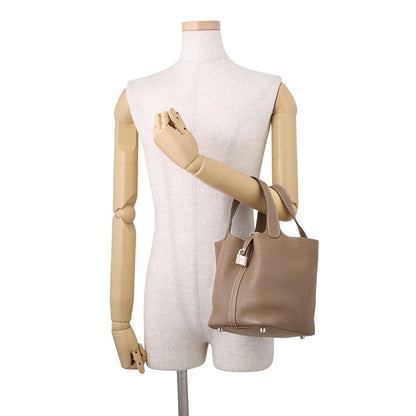 Hermes Handbag Picotin Lock PM Etoupe Silver Taurillon Clemence — view 4
