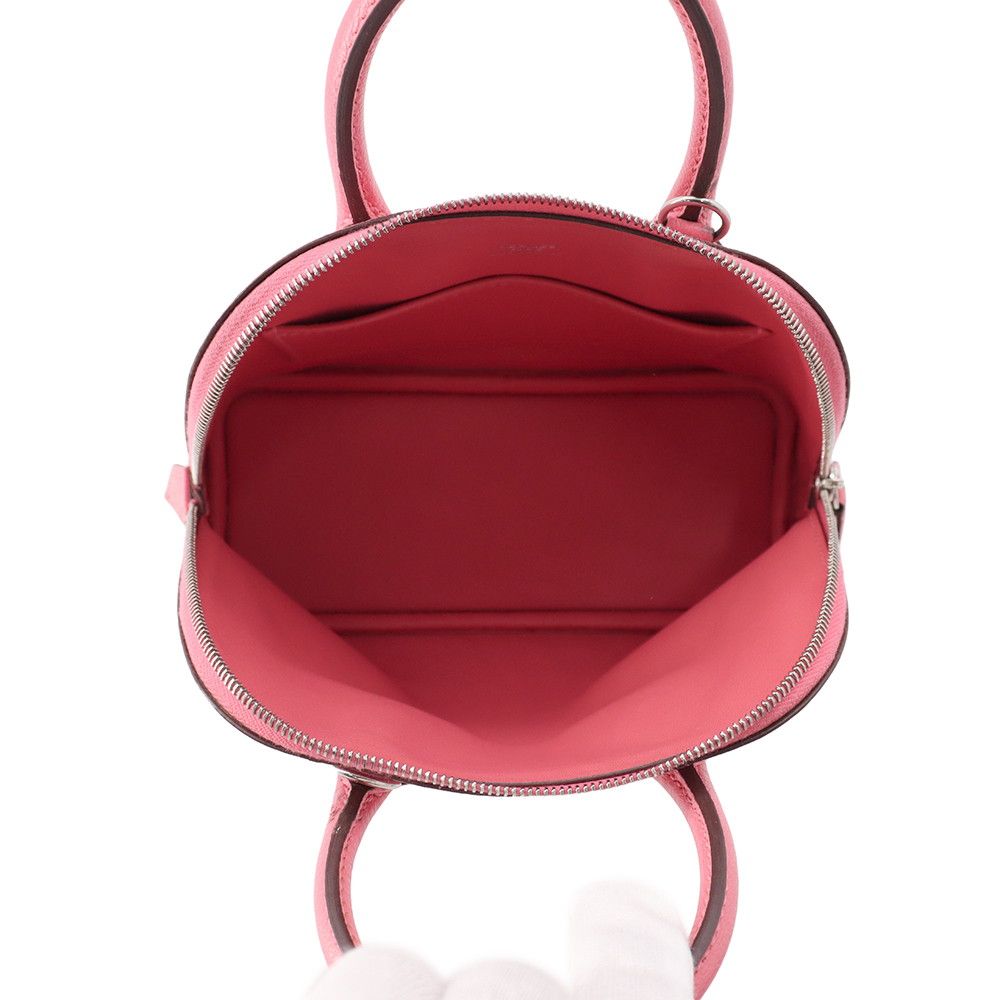 Hermes Bolide 1923 Mini Rose Azalea Silver Chevre Mysore 2-Way Handbag — view 6