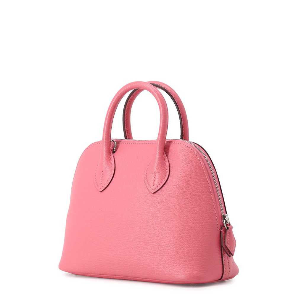 Hermes Bolide 1923 Mini Rose Azalea Silver Chevre Mysore 2-Way Handbag — view 2
