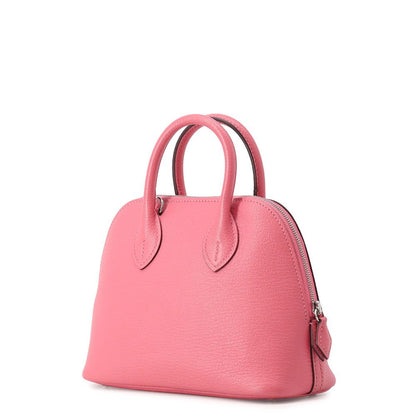 Hermes Bolide 1923 Mini Rose Azalea Silver Chevre Mysore 2-Way Handbag — view 2