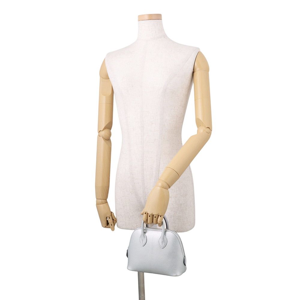Hermes Bolide 1923 Mini Argent Silver Chevre Chamkila 2-Way Handbag — view 4