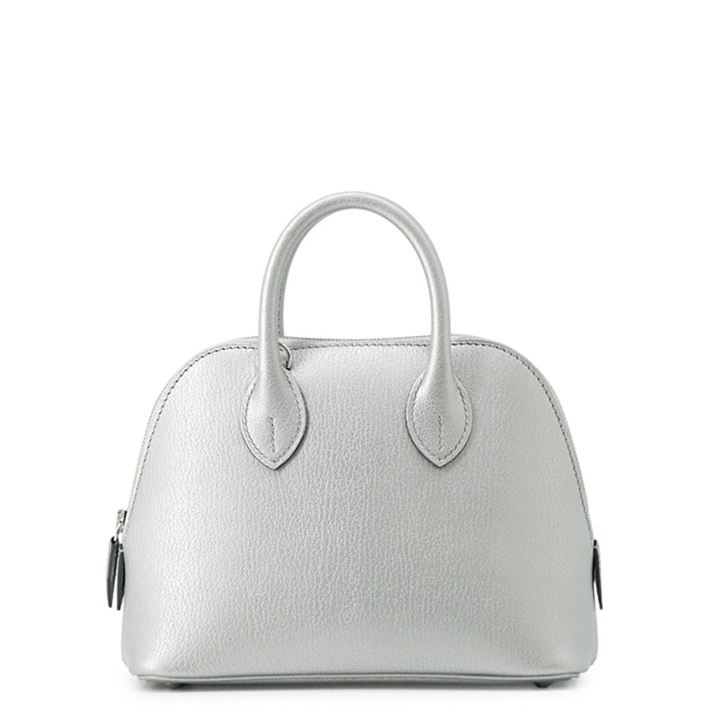Hermes Bolide 1923 Mini Argent Silver Chevre Chamkila 2-Way Handbag