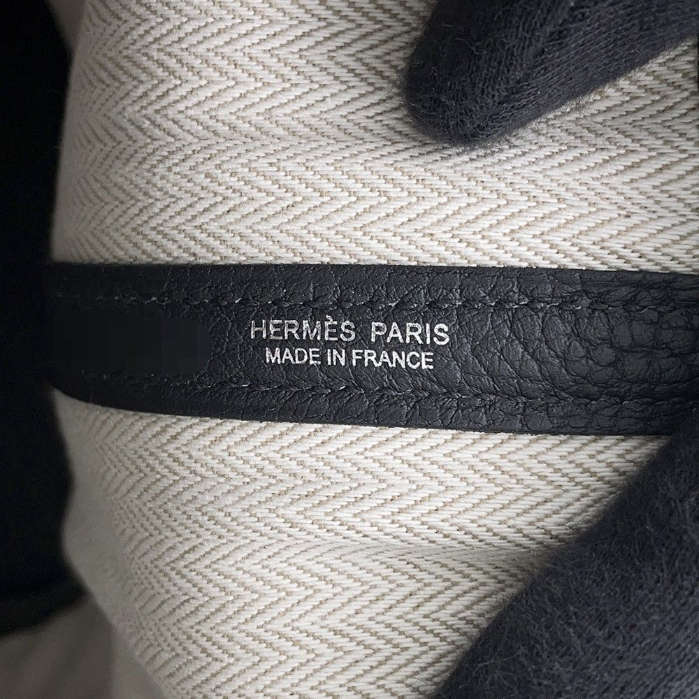 Hermes Tote Garden Party TPM Black Silver Togo — view 6