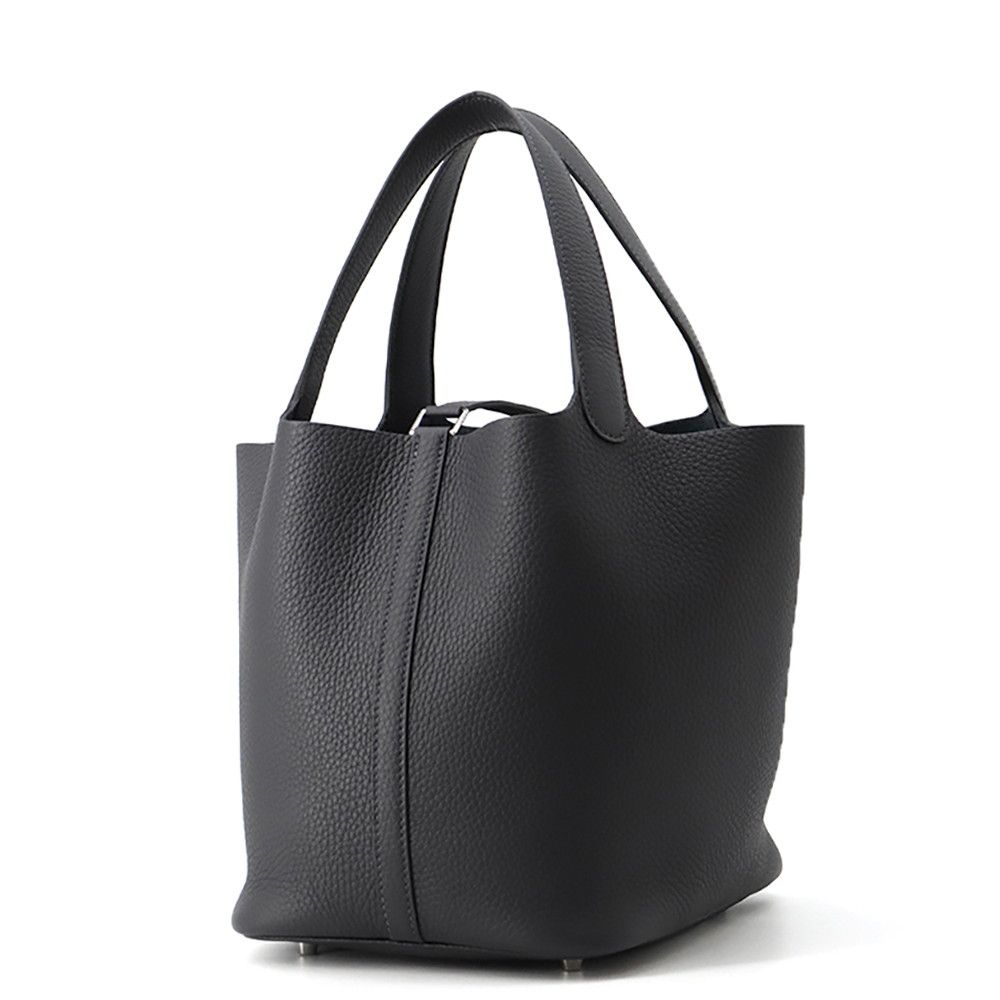 Hermes Handbag Picotin Lock MM Canvas Silver Taurillon Clemence — view 2