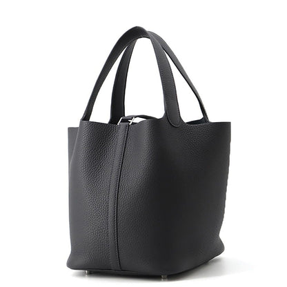 Hermes Handbag Picotin Lock MM Canvas Silver Taurillon Clemence — view 2