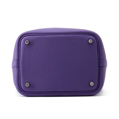 Hermes Handbag Picotin Lock PM Purple Silver Taurillon Clemence — view 3