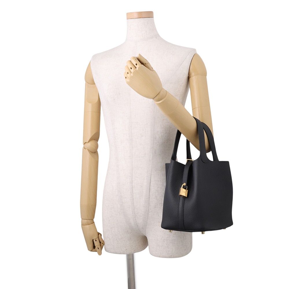 Hermes Handbag Picotin Lock PM Canvas Gold Taurillon Clemence Tote — view 4