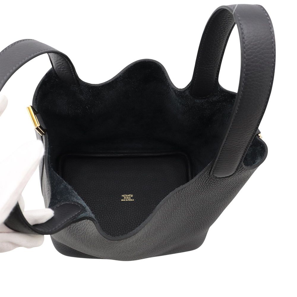 Hermes Handbag Picotin Lock PM Canvas Gold Taurillon Clemence Tote — view 5