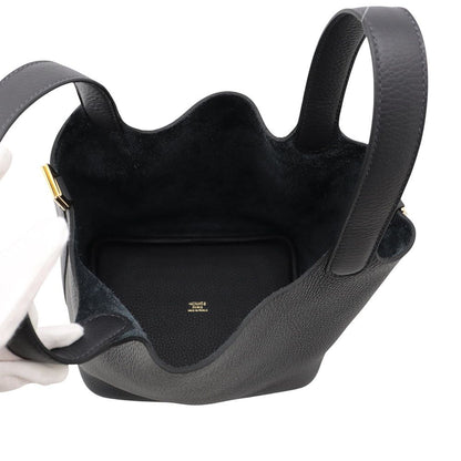 Hermes Handbag Picotin Lock PM Canvas Gold Taurillon Clemence Tote — view 5