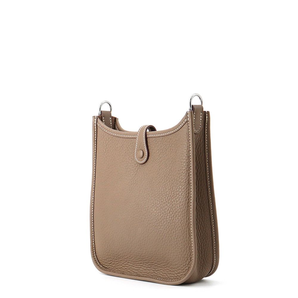 Hermes Shoulder Bag Evelyne TPM 85 Amazon Etoupe Blue Indigo Silver Taurillon — view 2