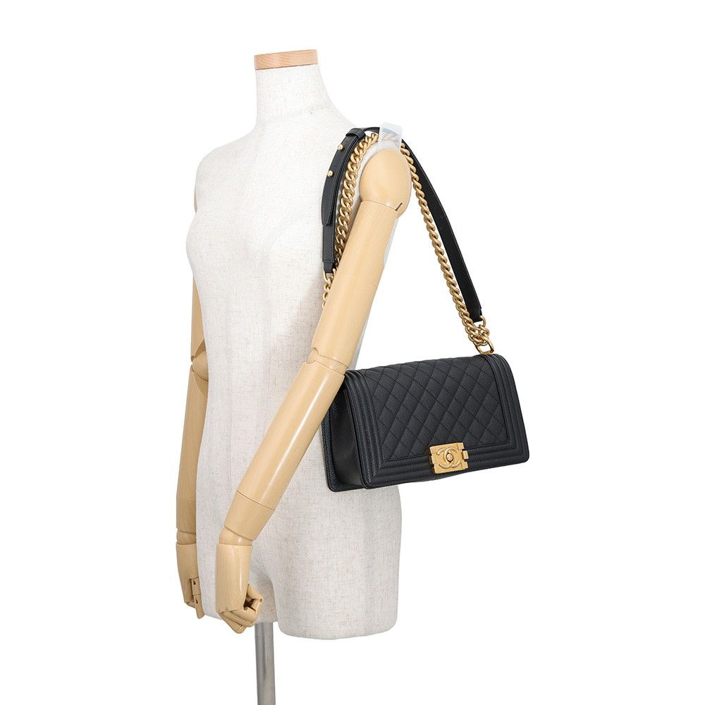 Chanel Chain Shoulder Bag Boy CC Logo Black — view 4