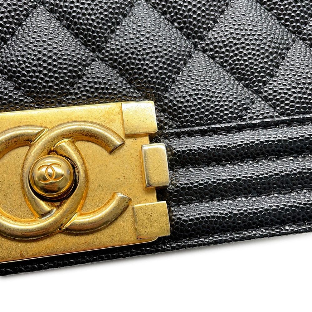 Chanel Chain Shoulder Bag Boy CC Logo Black — view 7