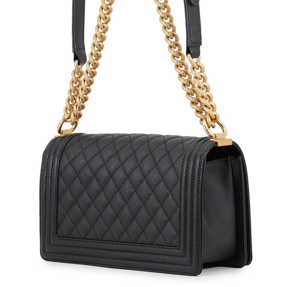 Chanel Chain Shoulder Bag Boy CC Logo Black — view 2