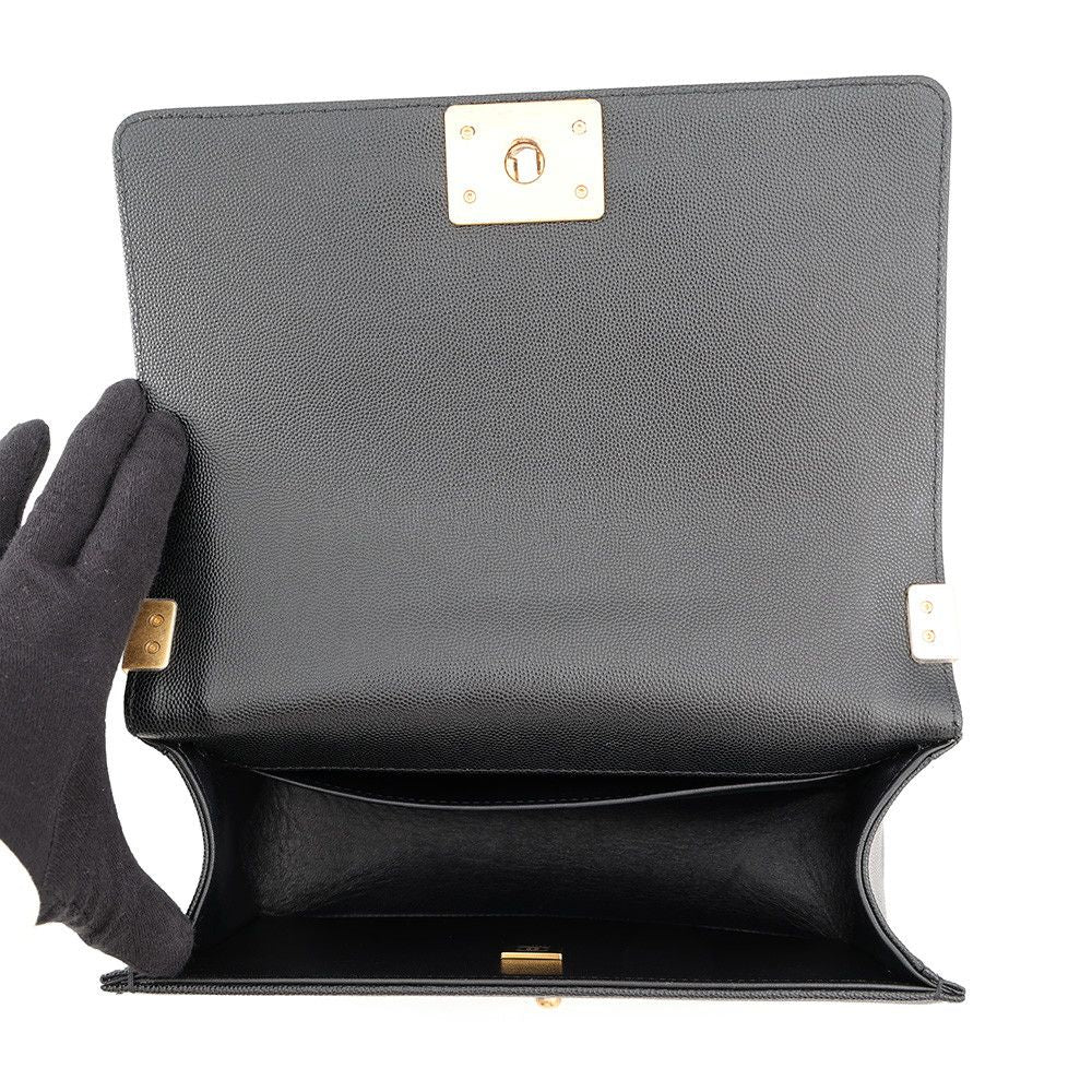 Chanel Chain Shoulder Bag Boy CC Logo Black — view 6