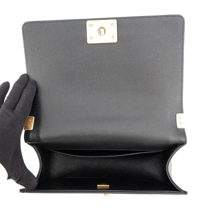 Chanel Chain Shoulder Bag Boy CC Logo Black — view 6