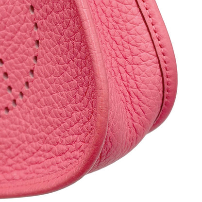 Hermes Shoulder Bag Evelyne TPM 111 Amazon Rose Azalea Rouge Pivoine Silver — view 8
