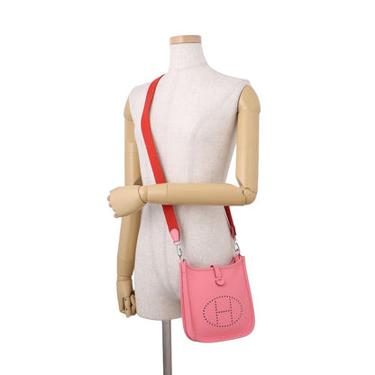 Hermes Shoulder Bag Evelyne TPM 111 Amazon Rose Azalea Rouge Pivoine Silver — view 4