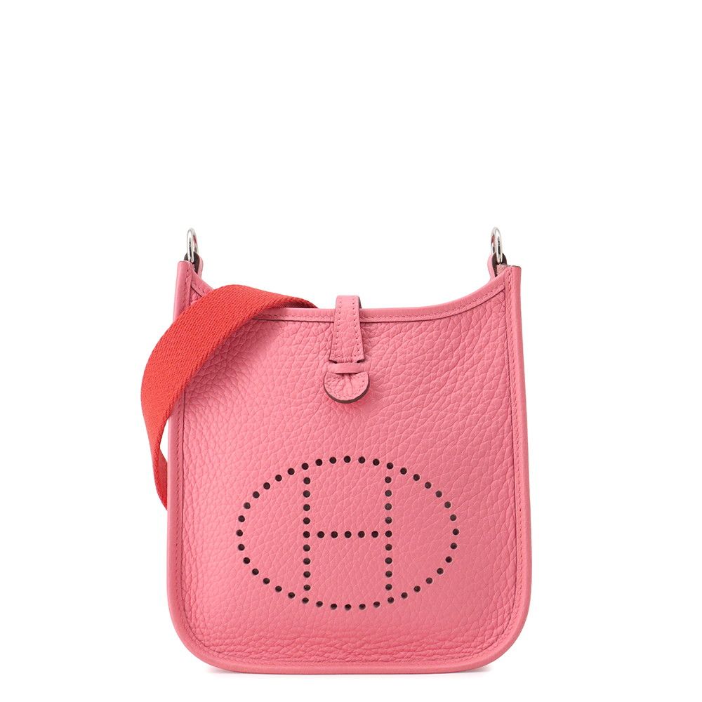 Hermes Shoulder Bag Evelyne TPM 111 Amazon Rose Azalea Rouge Pivoine Silver