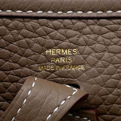 Hermes Evelyne TPM 111 Amazon Etoupe Blue Indigo Gold Taurillon Clemence — view 7