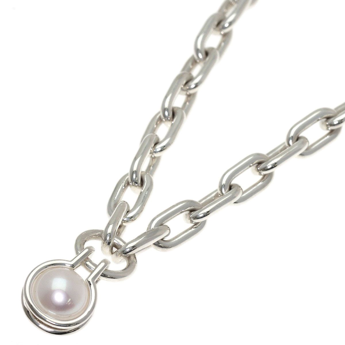 Tiffany & Co HardWear Fresh Water Pearl Necklace Silver