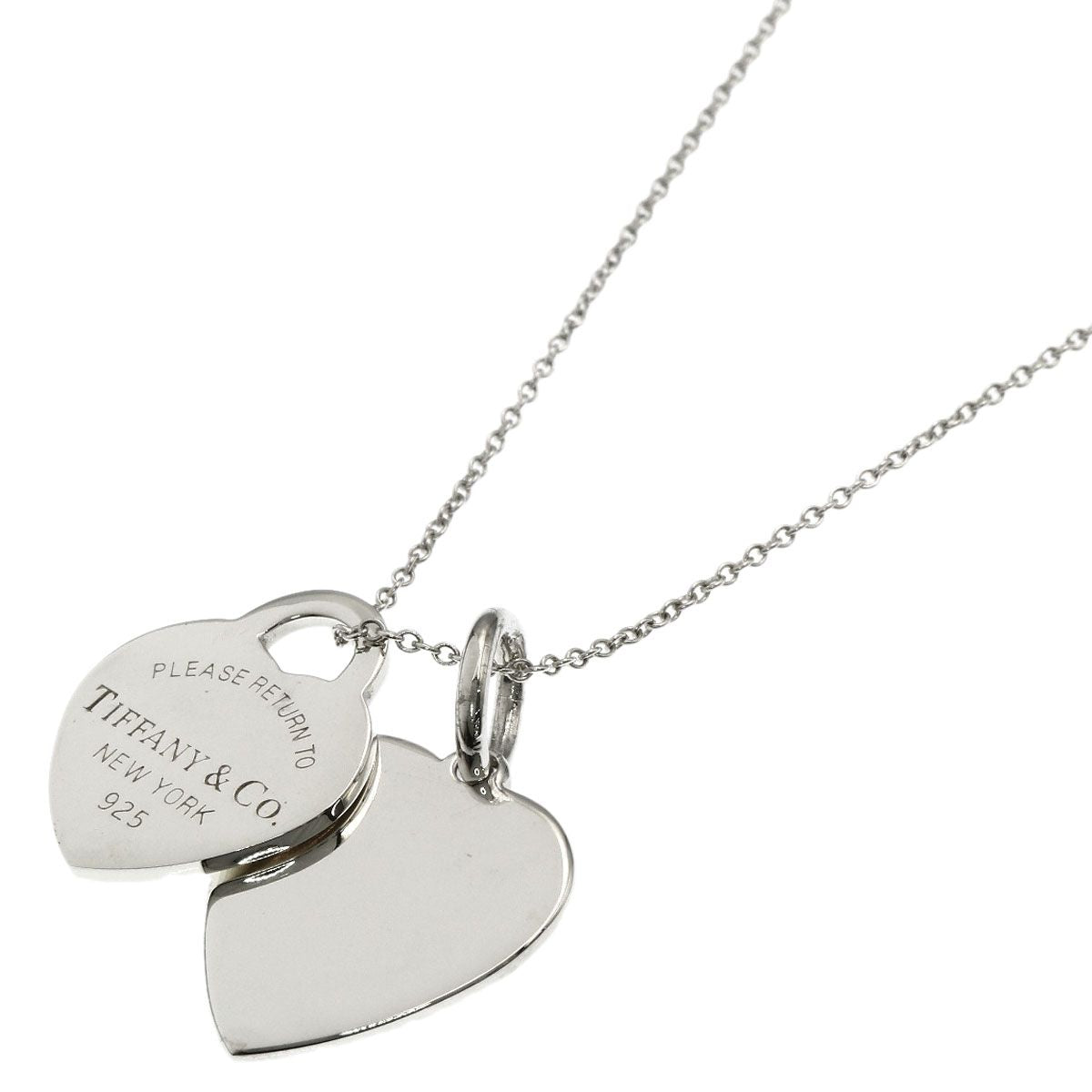 Tiffany & Co Double Heart Necklace Silver