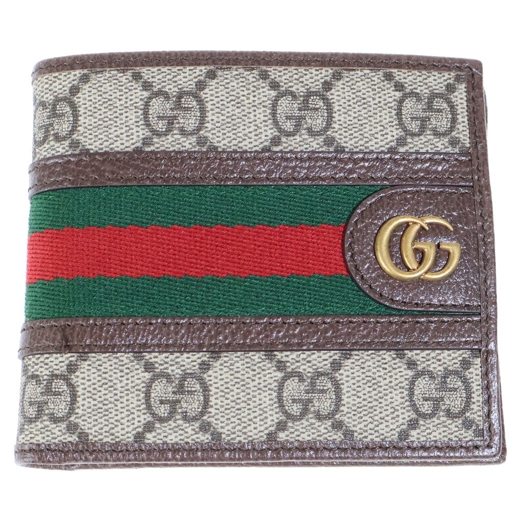 Gucci GG Supreme Ophidia Bifold Wallet Brown Beige