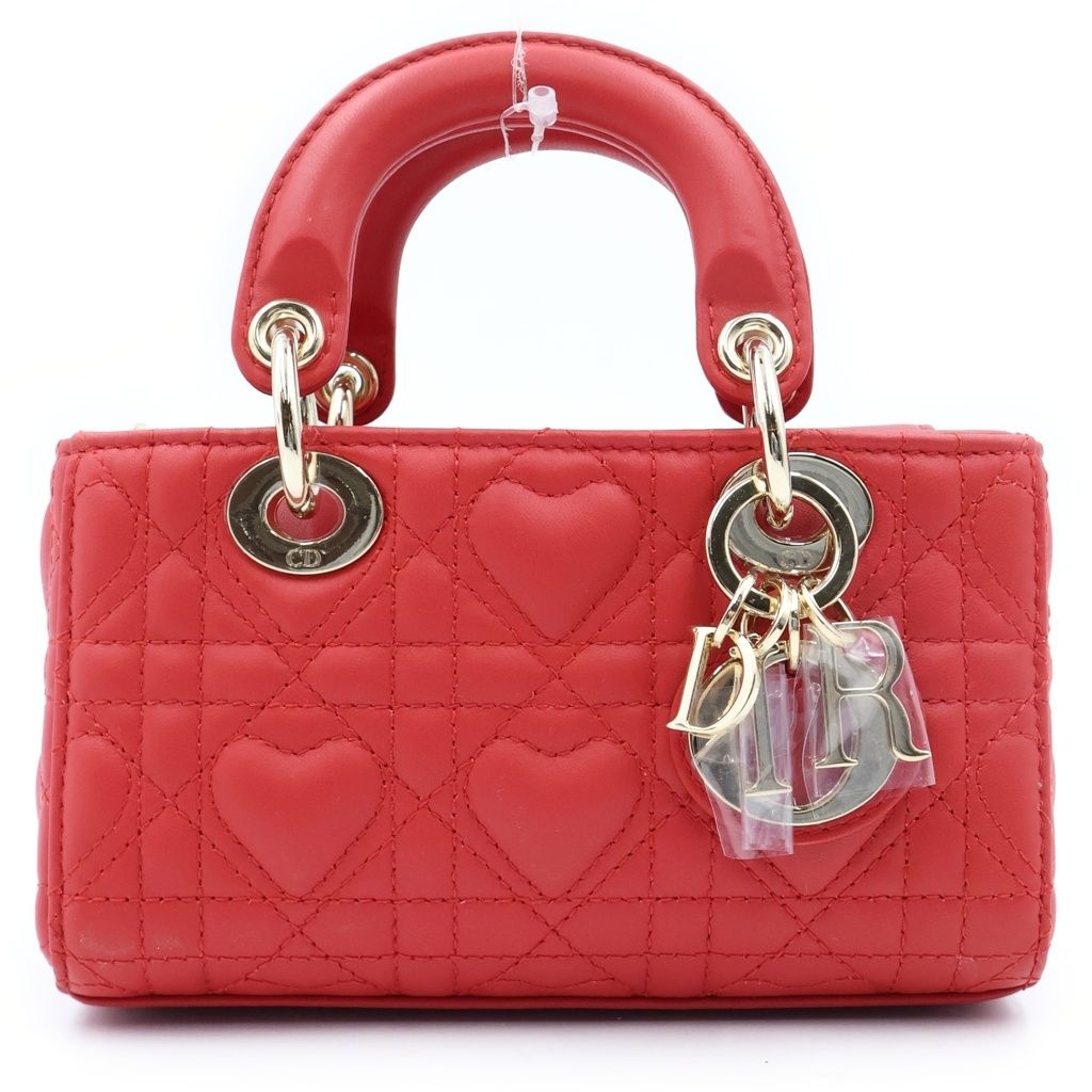 Dior Lady D-joy Micro Cannage Leather Gold 2-Way Shoulder Bag