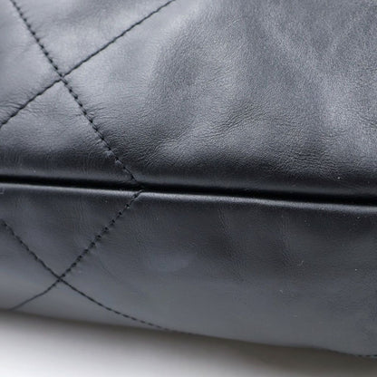 Chanel 22 Backpack Handbag CC Logo Lambskin Sawblack — view 7