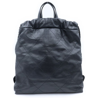 Chanel 22 Backpack Handbag CC Logo Lambskin Sawblack — view 2