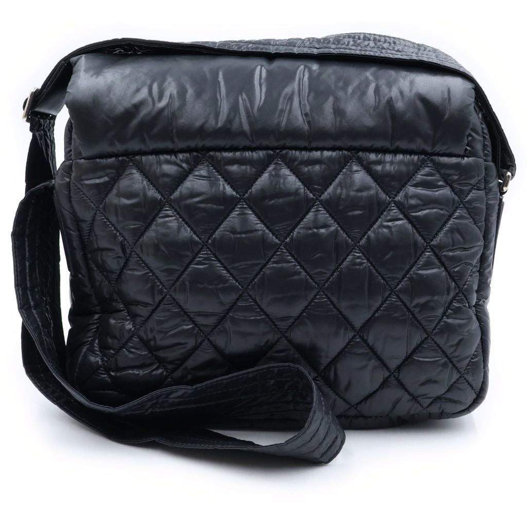 Chanel Coco Cocoon Small Shoulder Bag Black Silver Nylon — view 2