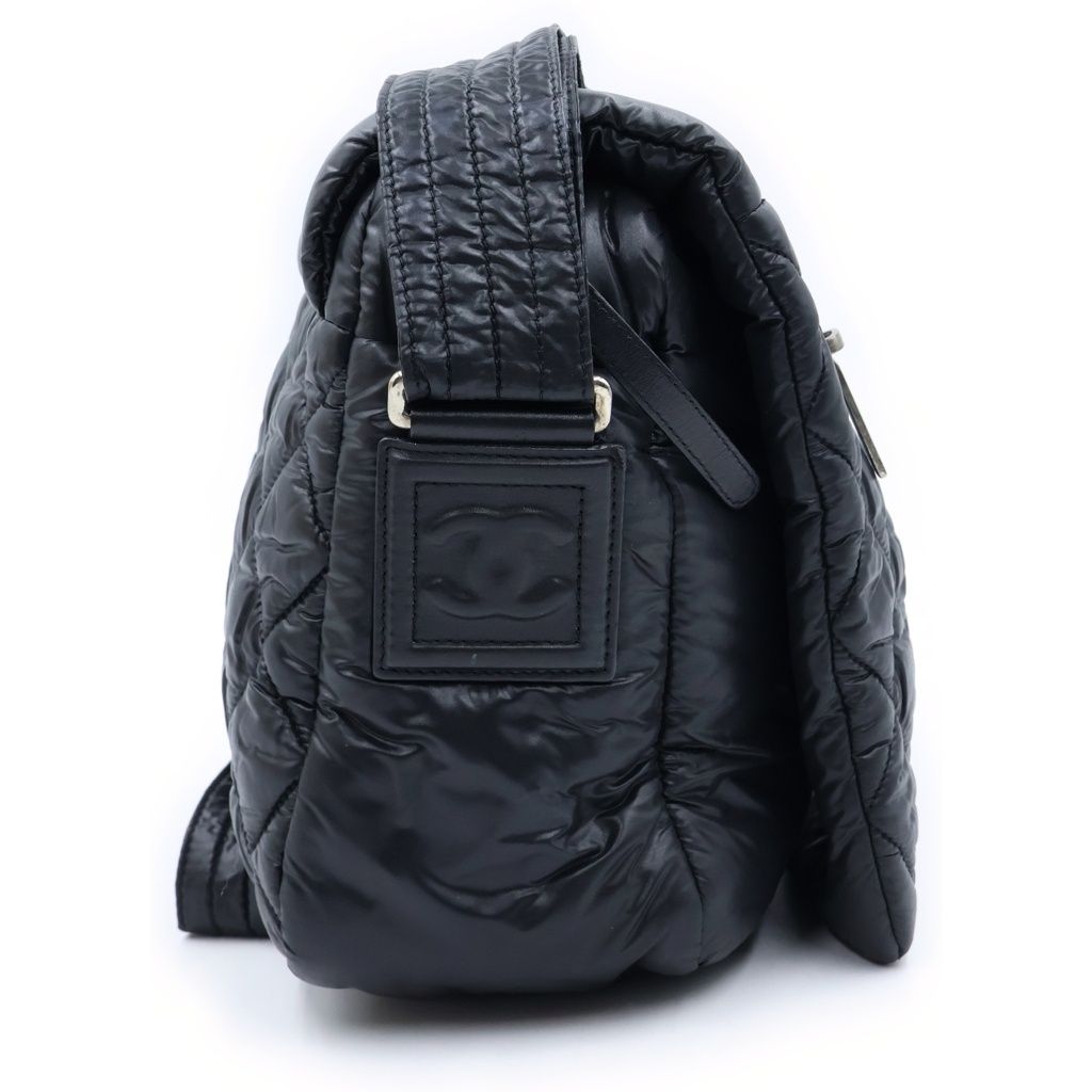 Chanel Coco Cocoon Small Shoulder Bag Black Silver Nylon — view 3