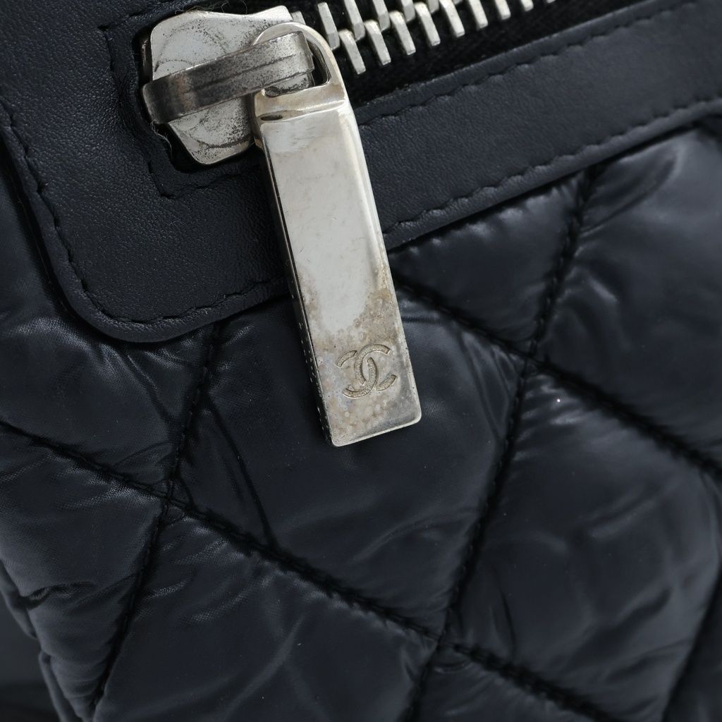 Chanel Coco Cocoon Small Shoulder Bag Black Silver Nylon — view 6