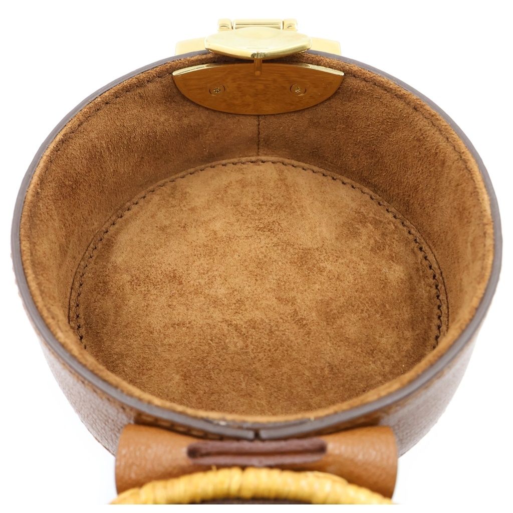 Miu Miu Straw Wicker Cross Belt Bag 2-Way Basket Brown — view 7