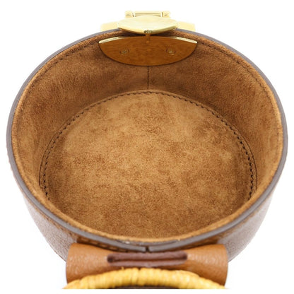 Miu Miu Straw Wicker Cross Belt Bag 2-Way Basket Brown — view 7