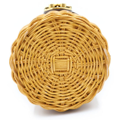 Miu Miu Straw Wicker Cross Belt Bag 2-Way Basket Brown — view 4